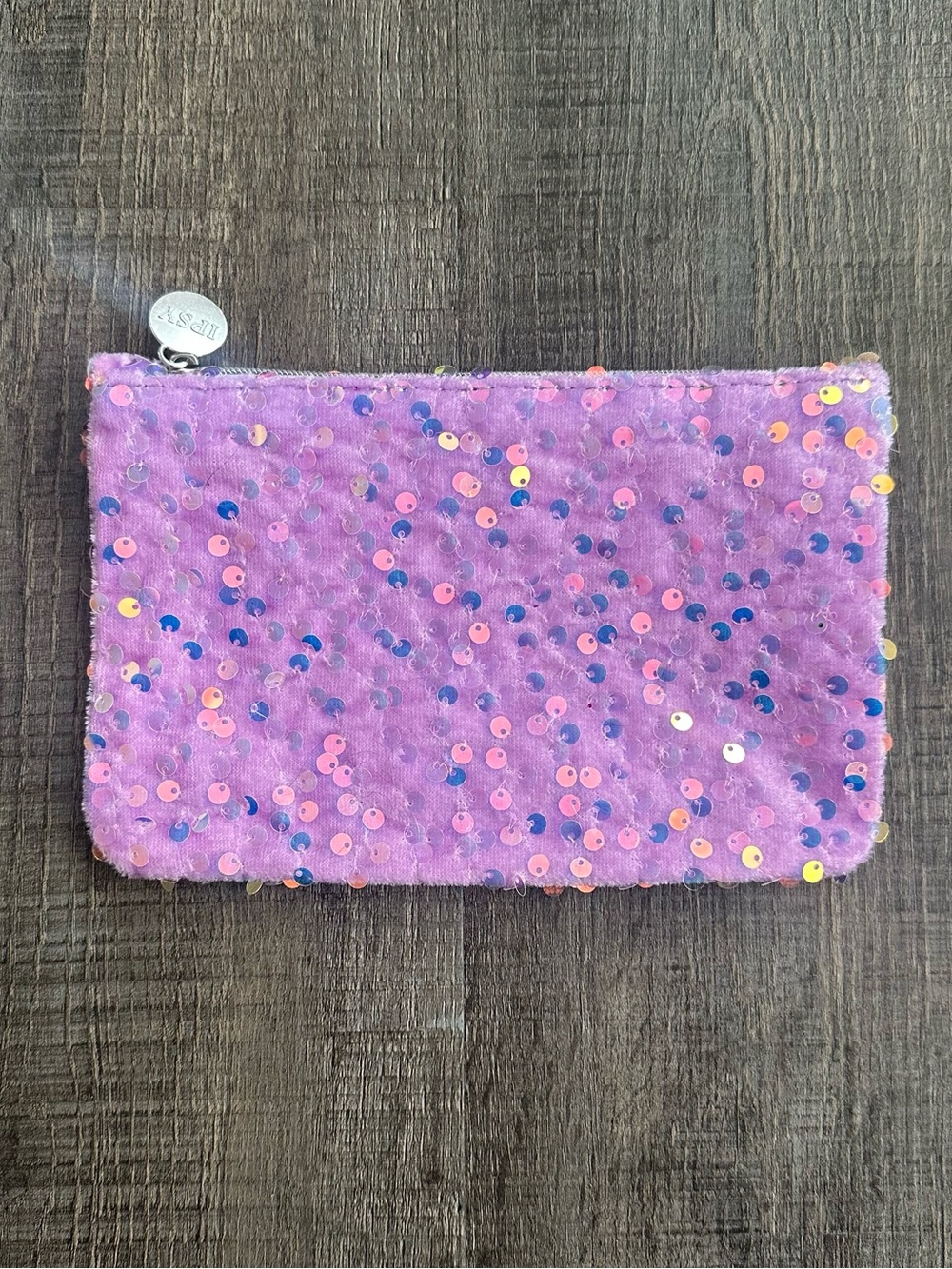 💞 New Lavender Purple Sequin Zip Makeup Pouch Ipsy Cosmetic Bag